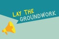 Handwriting text writing Lay The Groundwork. Concept meaning Preparing the Basics or Foundation for something