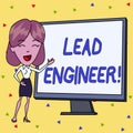 Handwriting text writing Lead Engineer. Concept meaning control his team and analysisage phases of the project in hand Royalty Free Stock Photo