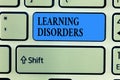 Handwriting text writing Learning Disorders. Concept meaning inadequate development of specific academic skills