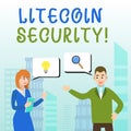 Handwriting text writing Litecoin Security. Concept meaning peertopeer cryptocurrency and opensource software Business