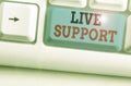 Handwriting text writing Live Support. Concept meaning Give assistance help service Professional advice Assist someone