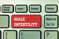 Handwriting text writing Male Infertility. Concept meaning Inability of a male to cause pregnancy in a fertile Royalty Free Stock Photo