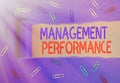 Handwriting text writing Management Performance. Concept meaning feedback on Managerial Skills and Competencies. Royalty Free Stock Photo