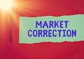 Handwriting text writing Market Correction. Concept meaning When prices fall 10 percent from the 52 week high Royalty Free Stock Photo