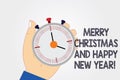 Handwriting text writing Merry Christmas And Happy New Year. Concept meaning Holiday season greetings celebrations Hu analysis