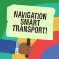 Handwriting text writing Navigation Smart Transport. Concept meaning Safer, coordinated and smarter use of transport Hu