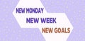 Handwriting text writing New Monday New Week New Goals. Concept meaning showcasing next week resolutions To do list Royalty Free Stock Photo