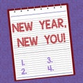 Handwriting text writing New Year New You. Concept meaning 365 days of opportunities to change your expectations Lined Royalty Free Stock Photo