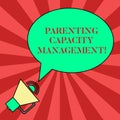 Handwriting text writing Parenting Capacity Management. Concept meaning parents ability to protect children from risk