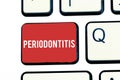 Handwriting text writing Periodontitis. Concept meaning Swelling of the tissue around the teeth Shrinkage of the gums Royalty Free Stock Photo