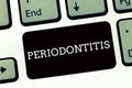 Handwriting text writing Periodontitis. Concept meaning Swelling of the tissue around the teeth Shrinkage of the gums Royalty Free Stock Photo