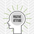 Handwriting text writing Positive Attitude. Concept meaning Being optimistic in Life Looking for good things Outline Royalty Free Stock Photo