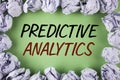 Handwriting text writing Predictive Analytics. Concept meaning Method to forecast Performance Statistical Analysis written on plai Royalty Free Stock Photo
