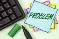 Handwriting text writing Problem. Concept meaning Trouble that need to be solved Difficult Situation Complication written on Stick Royalty Free Stock Photo