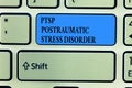 Handwriting text writing Ptsd Postraumatic Stress Disorder. Concept meaning Serious mental condition Emotional Stress Royalty Free Stock Photo