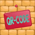 Handwriting text writing Qr Code. Concept meaning the trademark for a type of matrix barcode A machinereadable code Colored memo