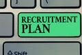 Handwriting text writing Recruitment Plan. Concept meaning saving money in order to use it when you quit working