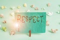 Handwriting text writing Respect. Concept meaning Feeling of deep admiration for someone or something Appreciation Colored Royalty Free Stock Photo