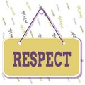 Handwriting text writing Respect. Concept meaning Feeling of deep admiration for someone or something Appreciation Colored memo Royalty Free Stock Photo