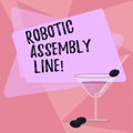 Handwriting text writing Robotic Assembly Line. Concept meaning use to increase production speed and consistency Filled