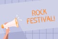 Handwriting text writing Rock Festival. Concept meaning Largescale rock music concert featuring heavy metals genre Human