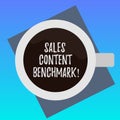 Handwriting text writing Sales Content Benchmark. Concept meaning Crafting sales enablement content that converts Top