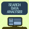 Handwriting text writing Search Data Analysis. Concept meaning process of evaluating data using analytical tools Mounted Royalty Free Stock Photo