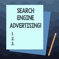 Handwriting text writing Search Engine Advertising. Concept meaning method of placing an online advertisements Stack of Blank Royalty Free Stock Photo