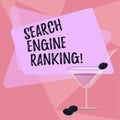 Handwriting text writing Search Engine Ranking. Concept meaning Rank at which site appears in the search engine query Royalty Free Stock Photo