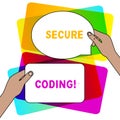 Handwriting text writing Secure Coding. Concept meaning Applied to avoid the introduction of security vulnerabilities
