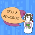 Handwriting text writing Seo And Adwords. Concept meaning they are main tools components of Search Engine Marketing Girl