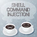 Handwriting text writing Shell Comanalysisd Injection. Concept meaning used by hackers to execute system comanalysisds Royalty Free Stock Photo