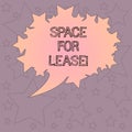 Handwriting text writing Space For Lease. Concept meaning Available location for rent to use for commercial purposes Royalty Free Stock Photo