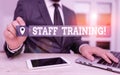Handwriting text writing Staff Training. Concept meaning learn specific knowledge improve perforanalysisce in current roles Male Royalty Free Stock Photo