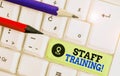 Handwriting text writing Staff Training. Concept meaning learn specific knowledge improve perforanalysisce in current Royalty Free Stock Photo