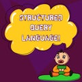 Handwriting text writing Structured Query Language. Concept meaning computer language for relational database Baby Sitting on Rug