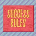 Handwriting text writing Success Rules. Concept meaning able to achieve all the goals that you have set for yourself Square