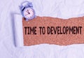 Handwriting text writing Time To Development. Concept meaning a length of time during which a company grows or develop. Royalty Free Stock Photo