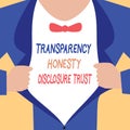 Handwriting text writing Transparency Honesty Disclosure Trust. Concept meaning Political Agenda Corporate Will Royalty Free Stock Photo