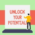Handwriting text writing Unlock Your Potential. Concept meaning release possibilities Education and good training is key Royalty Free Stock Photo