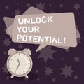 Handwriting text writing Unlock Your Potential. Concept meaning Unleash the abilities that may lead to future success Royalty Free Stock Photo