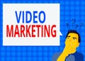 Handwriting text writing Video Marketing. Concept meaning using videos to promote and market your product or service Man Royalty Free Stock Photo