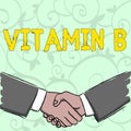 Handwriting text writing Vitamin B. Concept meaning Highly important sources and benefits of nutriments folate Royalty Free Stock Photo