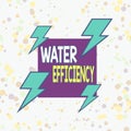 Handwriting text writing Water Efficiency. Concept meaning reduce water wastage by measuring amount of water required Asymmetrical Royalty Free Stock Photo