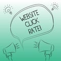 Handwriting text writing Website Click Rate. Concept meaning ratio users who click specific link to number total users Freehand Royalty Free Stock Photo