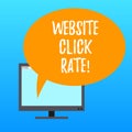 Handwriting text writing Website Click Rate. Concept meaning ratio users who click specific link to number total users Mounted Royalty Free Stock Photo