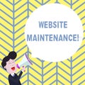 Handwriting text writing Website Maintenance. Concept meaning act of regularly checking your website for issues Young