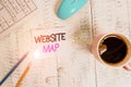 Handwriting text writing Website Map. Concept meaning designed to help both users and search engines navigate the site