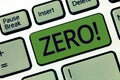 Handwriting text writing Zero. Concept meaning no quantity or number nought Nothing None Origin point on sketch Royalty Free Stock Photo