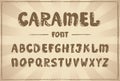 Handwriting vector font, cartoon caramel typography design